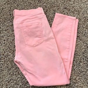 Light orange skinny jeans